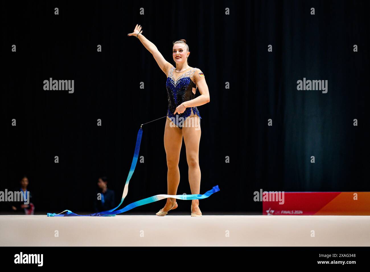 Frankfurt, GERMANY - 06.06.24: Margarita Kolosov, Die Finals 2024. Rhythmic gymnastics at SE Arena Stock Photo