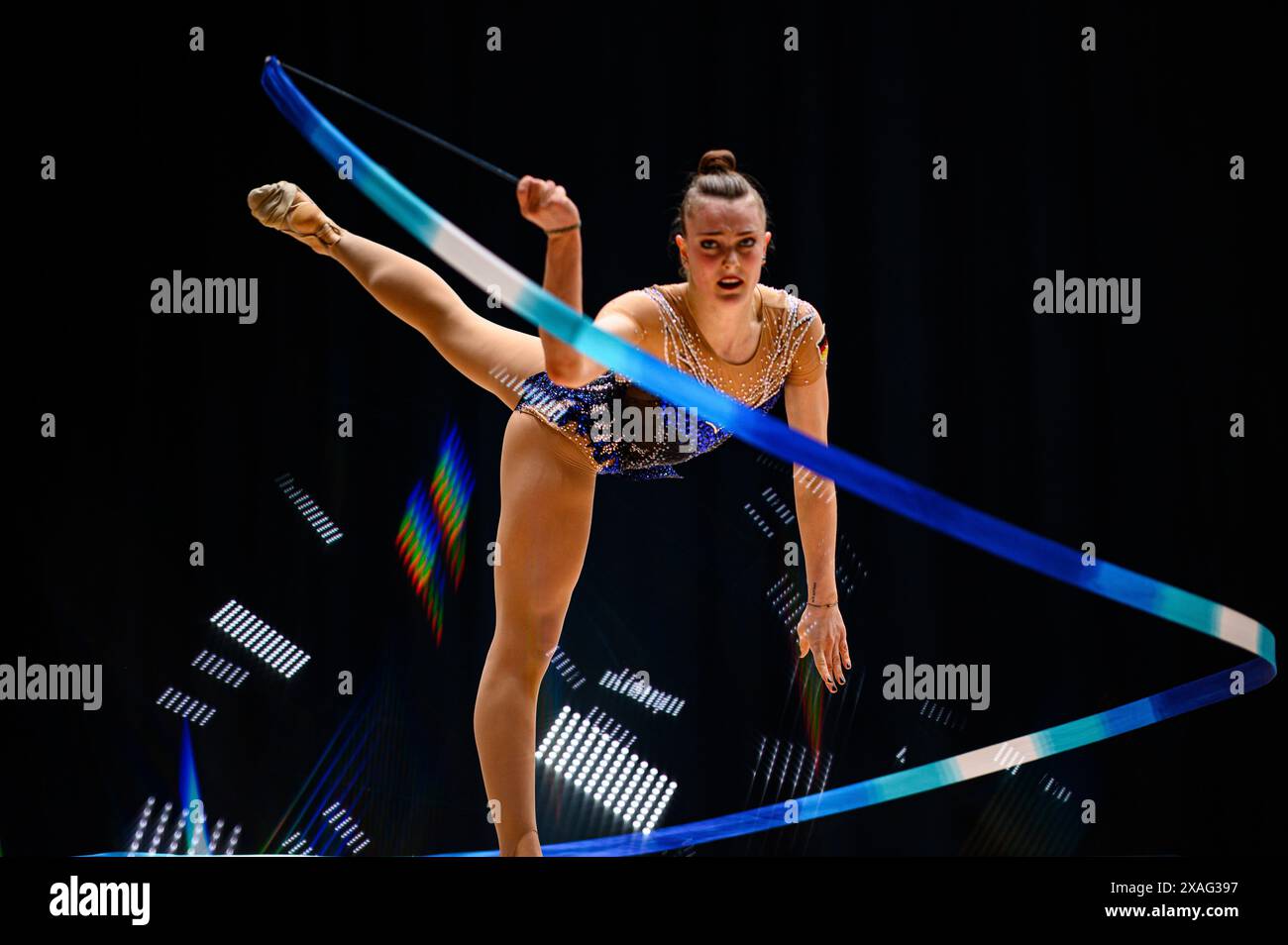 Frankfurt, GERMANY - 06.06.24: Margarita Kolosov, Die Finals 2024. Rhythmic gymnastics at SE Arena Stock Photo