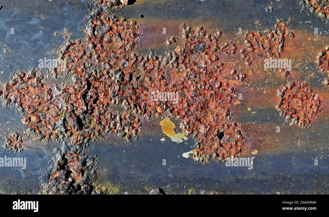 Metallic surface corroded by rust Stock Photo