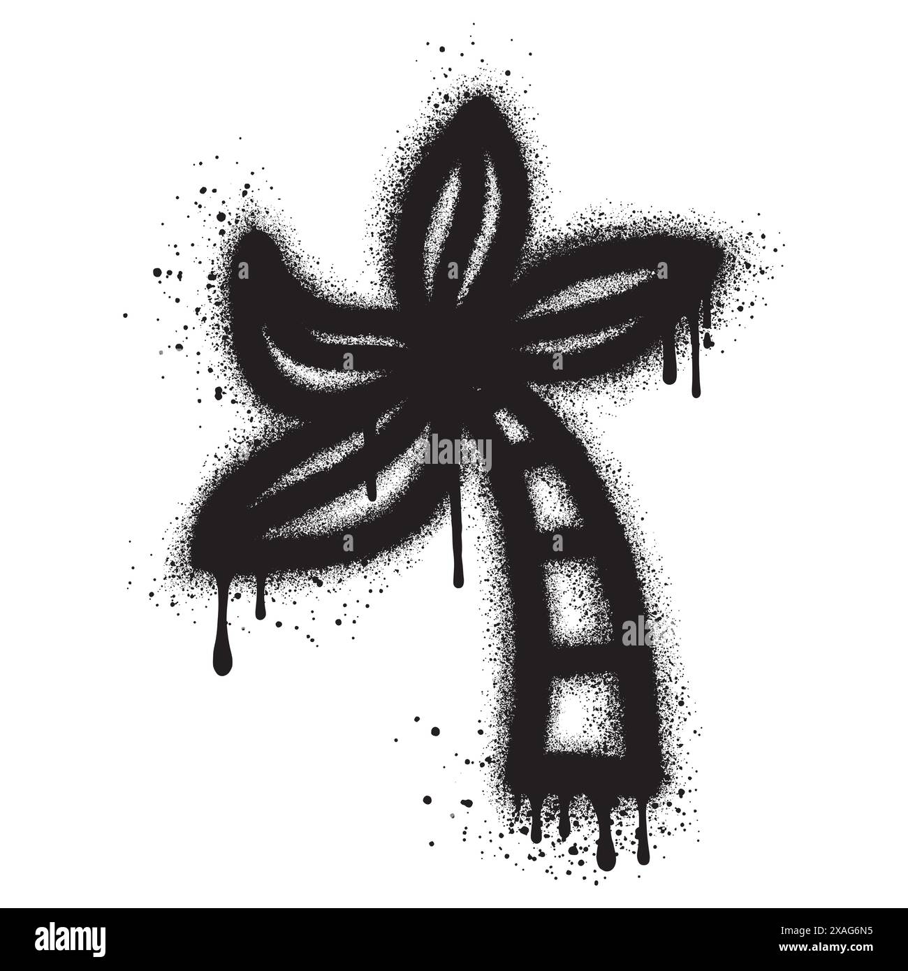 Summer icon Spray Painted Graffiti Sprayed with palm tree isolated on white background. Stock Vector