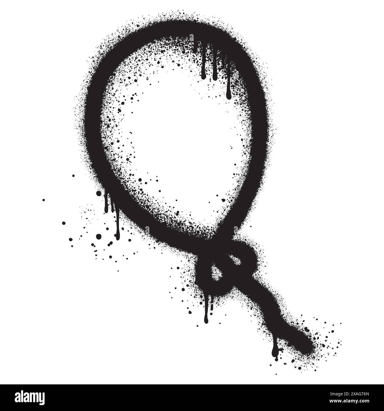 graffiti balloon sprayed in black over white. Stock Vector