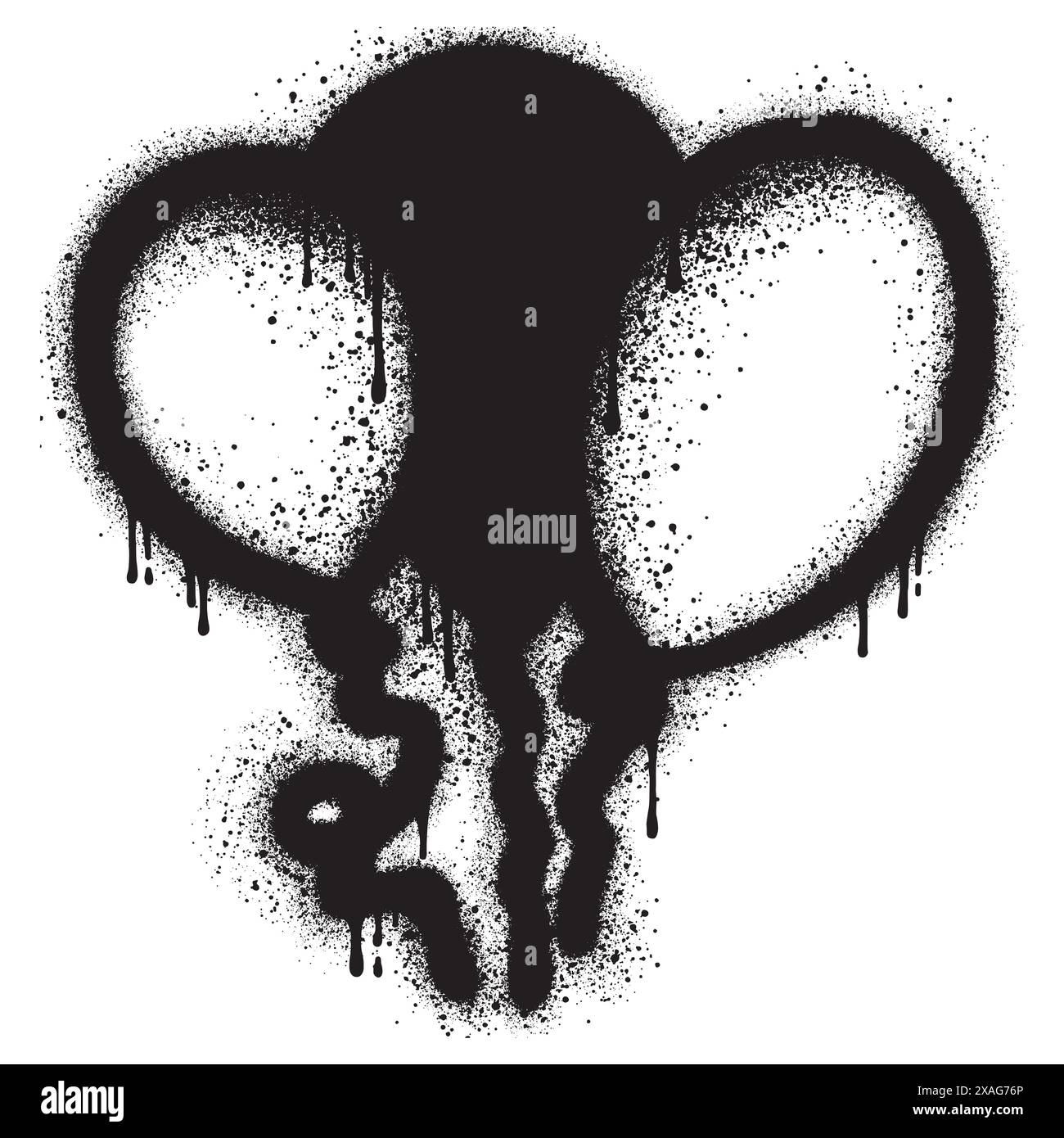 graffiti balloon sprayed in black over white. Stock Vector