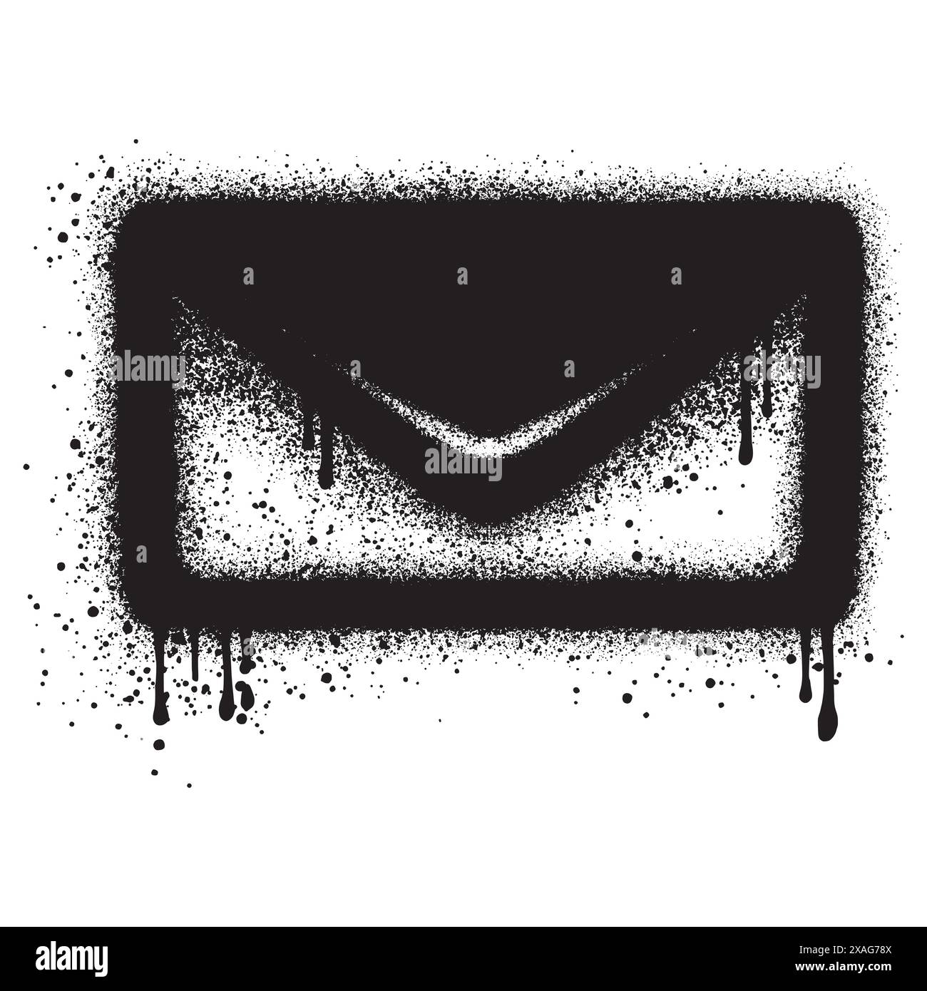 Spray Painted Graffiti mail icon Sprayed isolated with a white background. Stock Vector