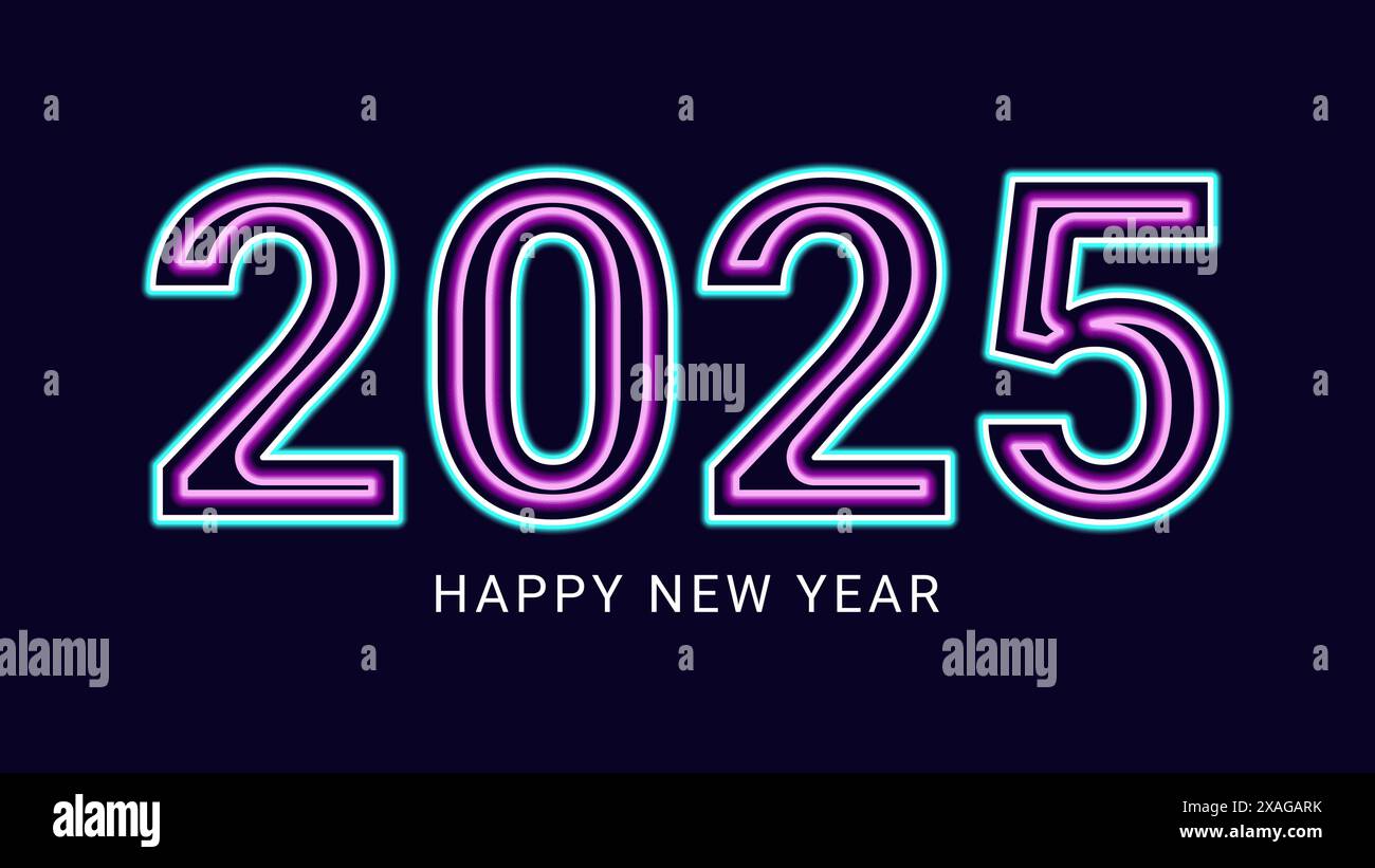 2025 new year asian chinese. Digit design. Happy new year text design