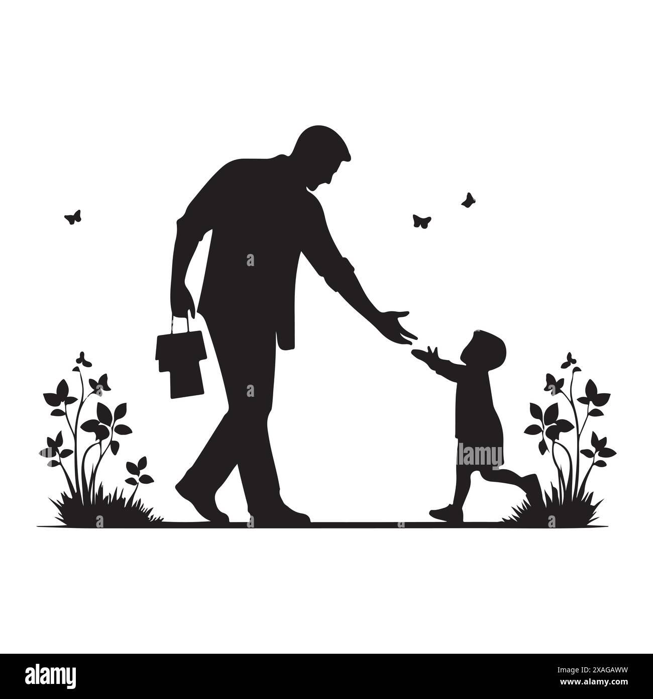 Father and son. Vector isolated illustration on white background ...