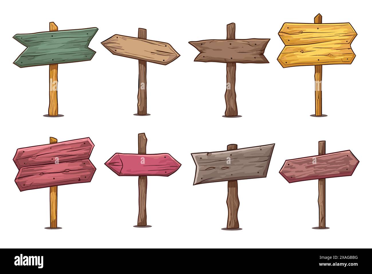 set of wooden signs on transparent background Stock Vector Image & Art ...