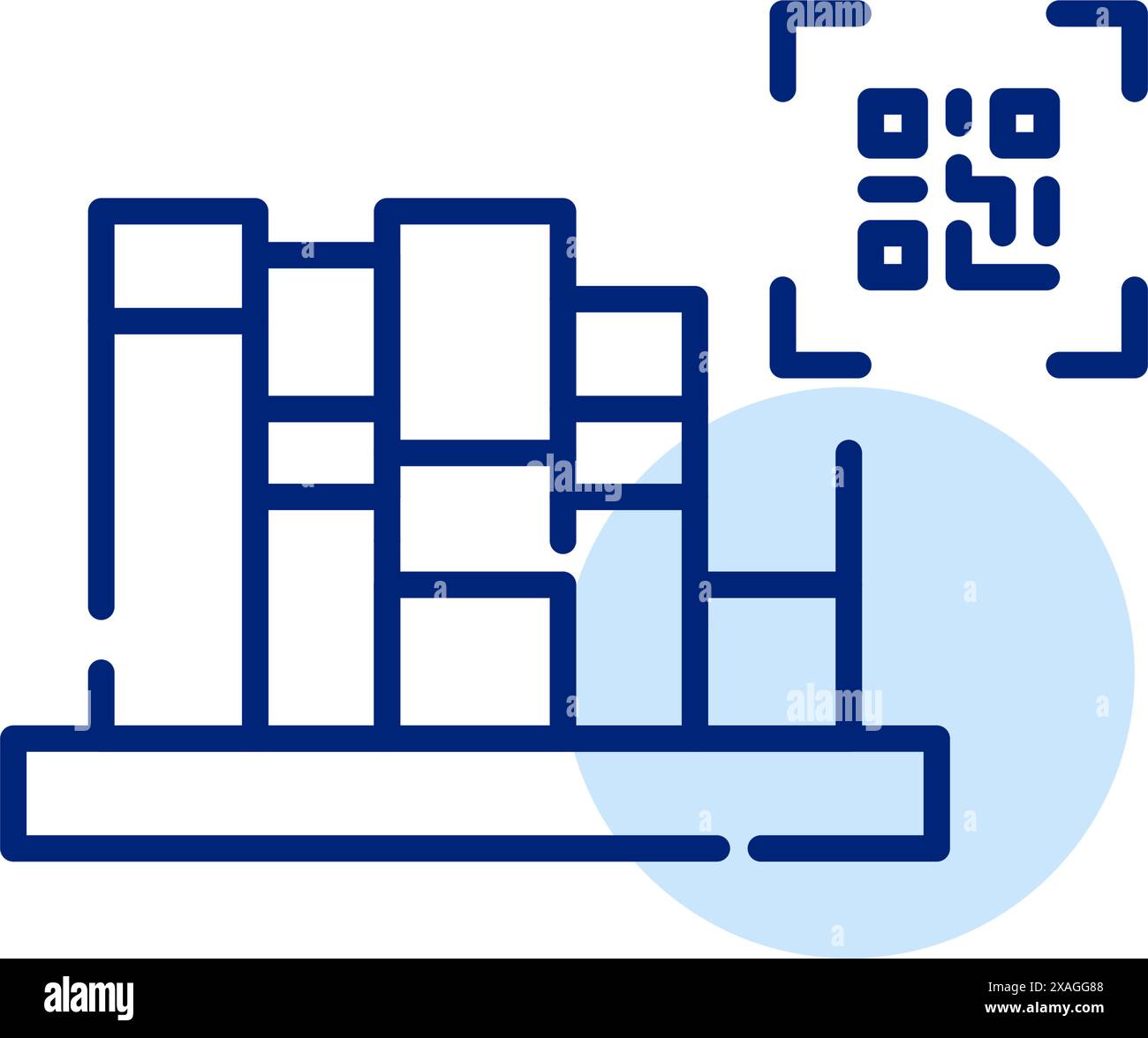 Book shelf and qr code. Library and digital store qr access. Pixel ...