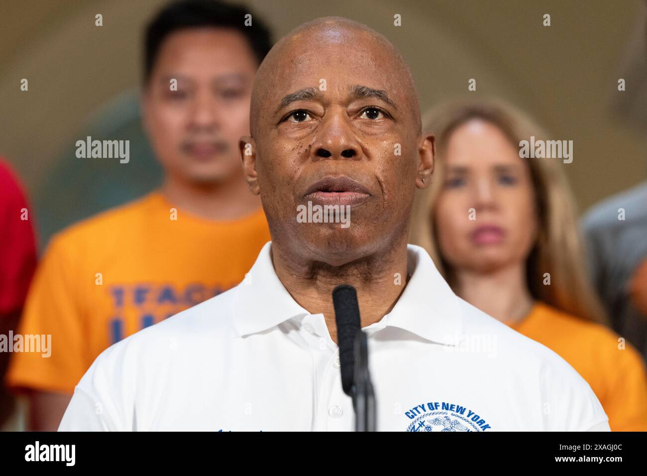 New York, New York, USA. 6th June, 2024. Mayor Eric Adams speaks during ...
