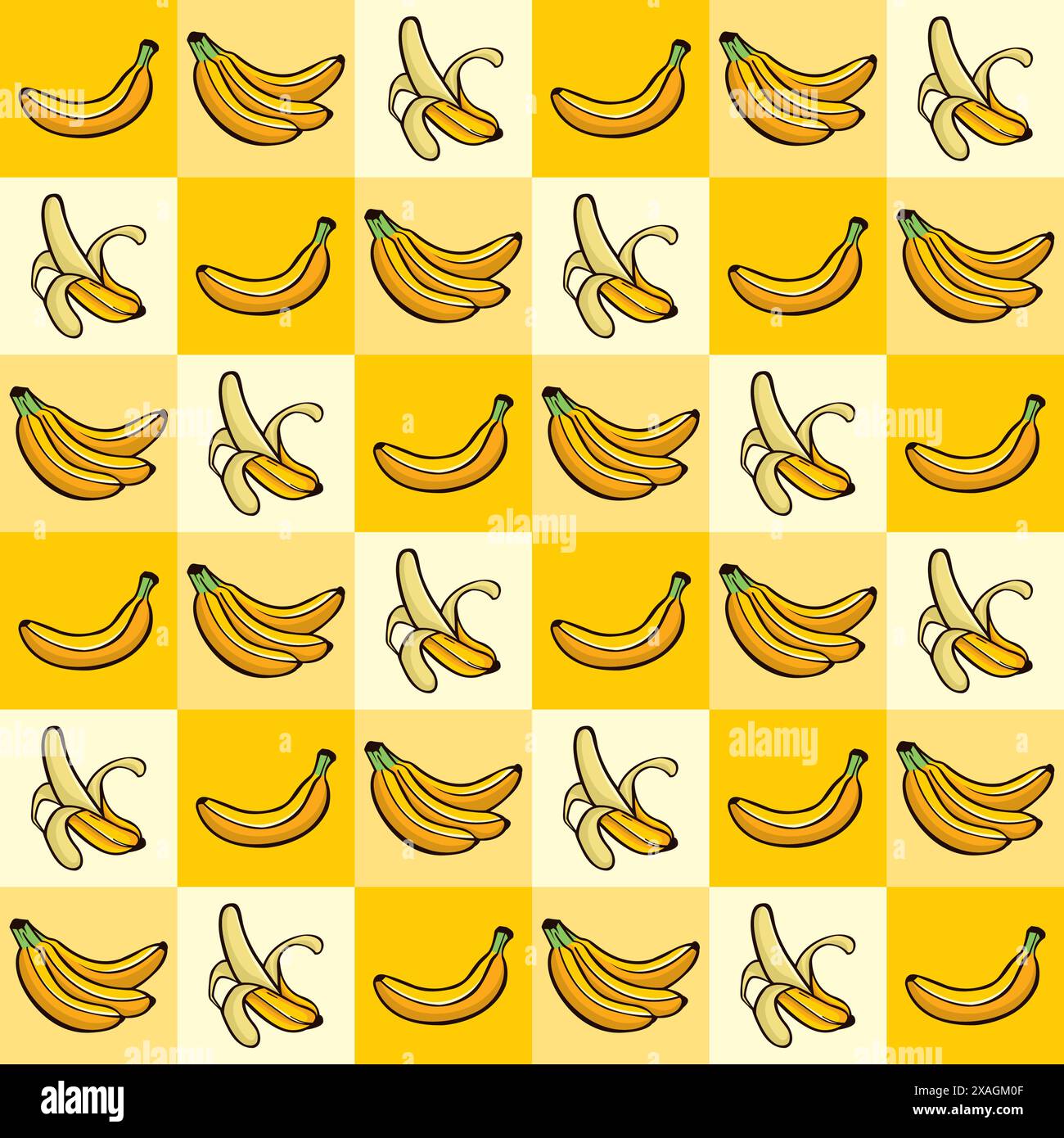 Banana Fruit Seamless Pattern. banana vector background Stock Vector
