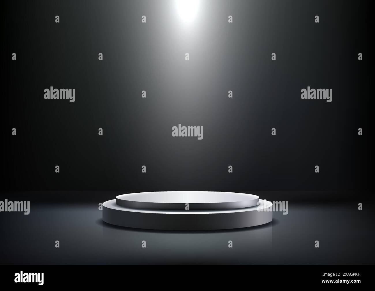 Minimalist 3D White Podium with Spotlight on a Black background for ...