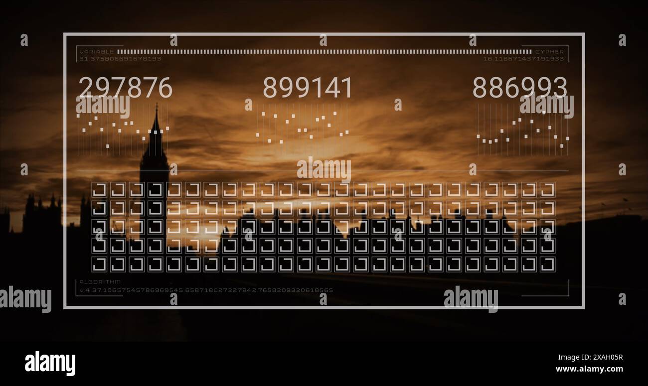 Numbers changing and data processing on a computer screen Stock Photo ...