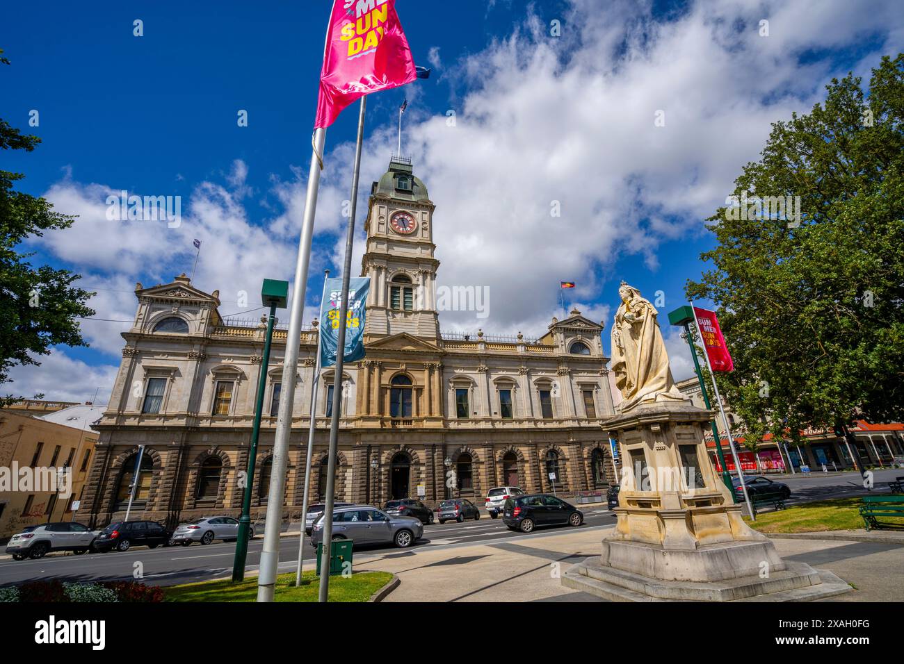 Ballarat Town Hall and Clock Tower, Ballarat, Victoria Stock Photo