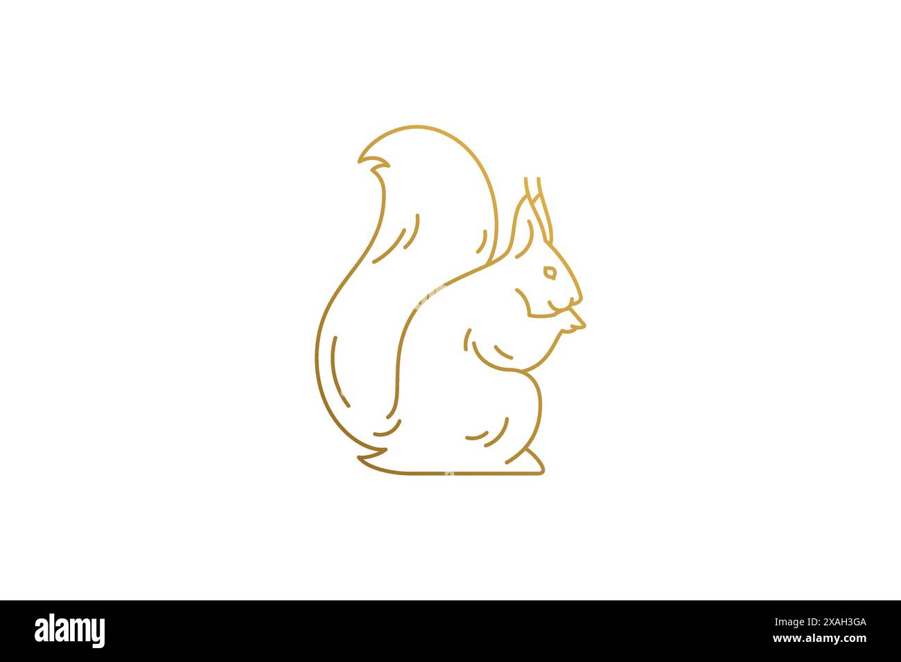 Squirrel silhouette modern linear style vector illustration. Good for logo emblem or poster decoration. Stock Vector