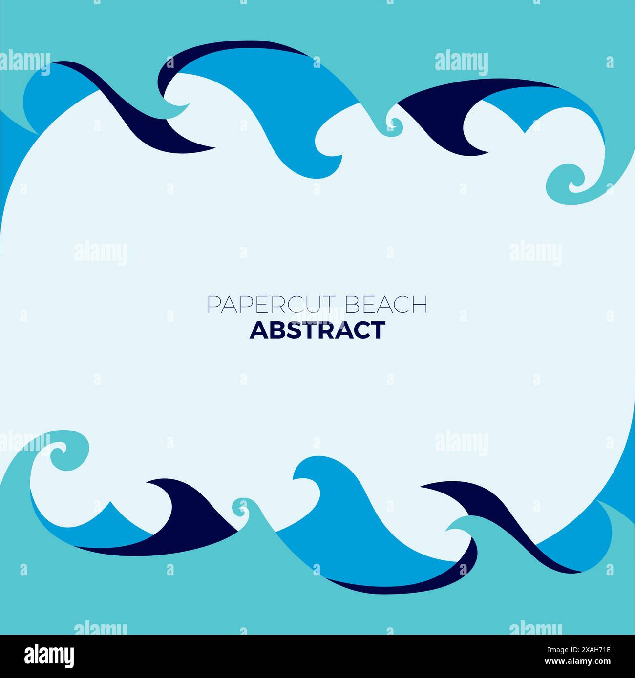 Papercut Beach Abstract Vector look simple and modern design Stock Vector