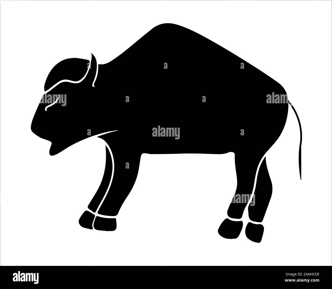 American bison silhouette Black and White Stock Photos & Images - Alamy