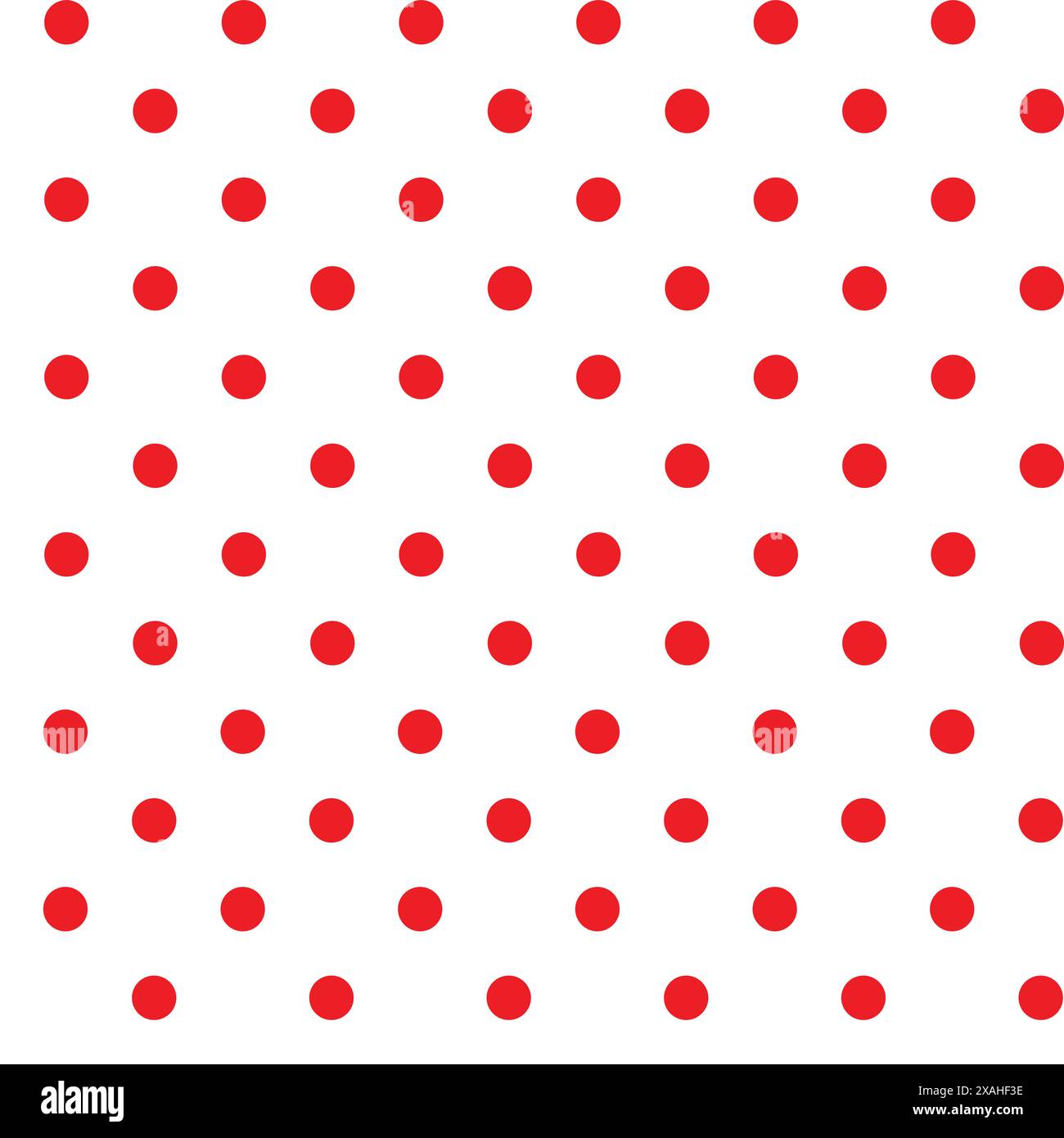 Polka dot pattern, red round dots on white background - dotted seamless repeatable texture background Stock Vector