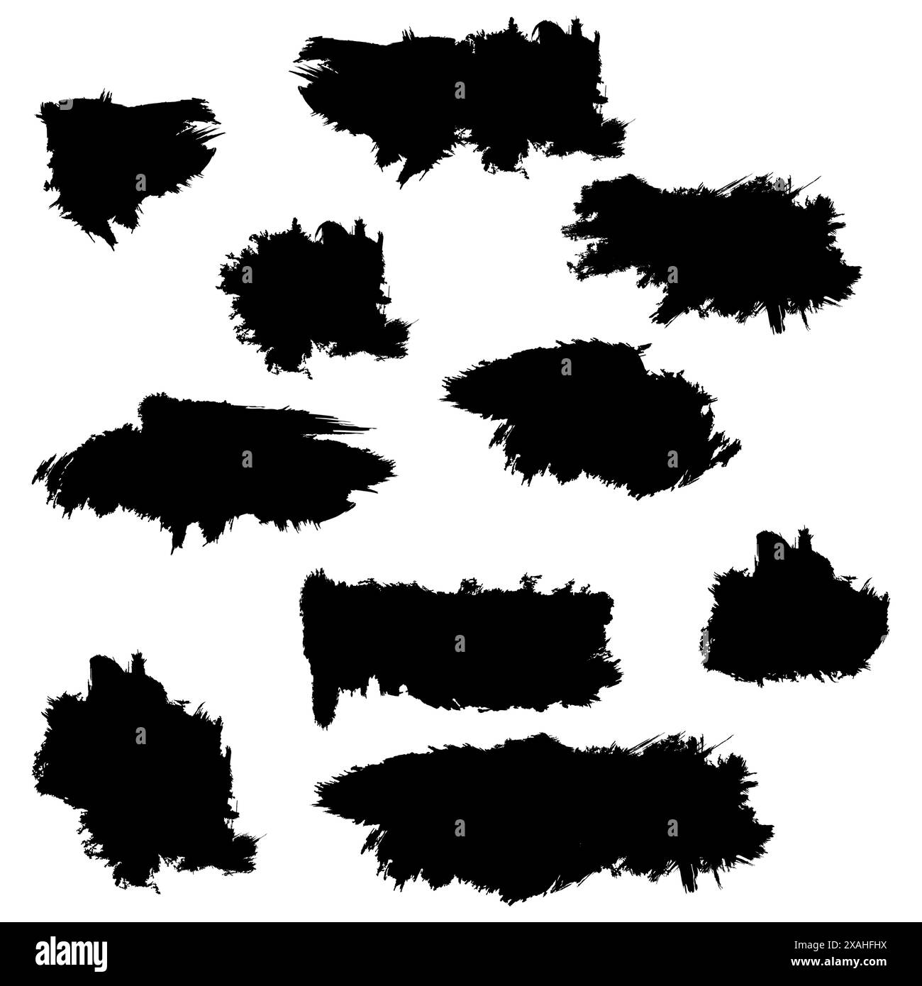 Set of vector paint brush stroke, ink splatter and artistic design ...