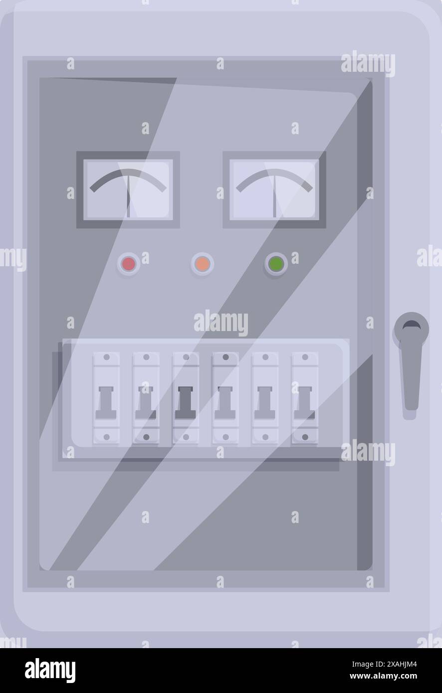 Electrical panel with fuses and ammeters controlling the power supply