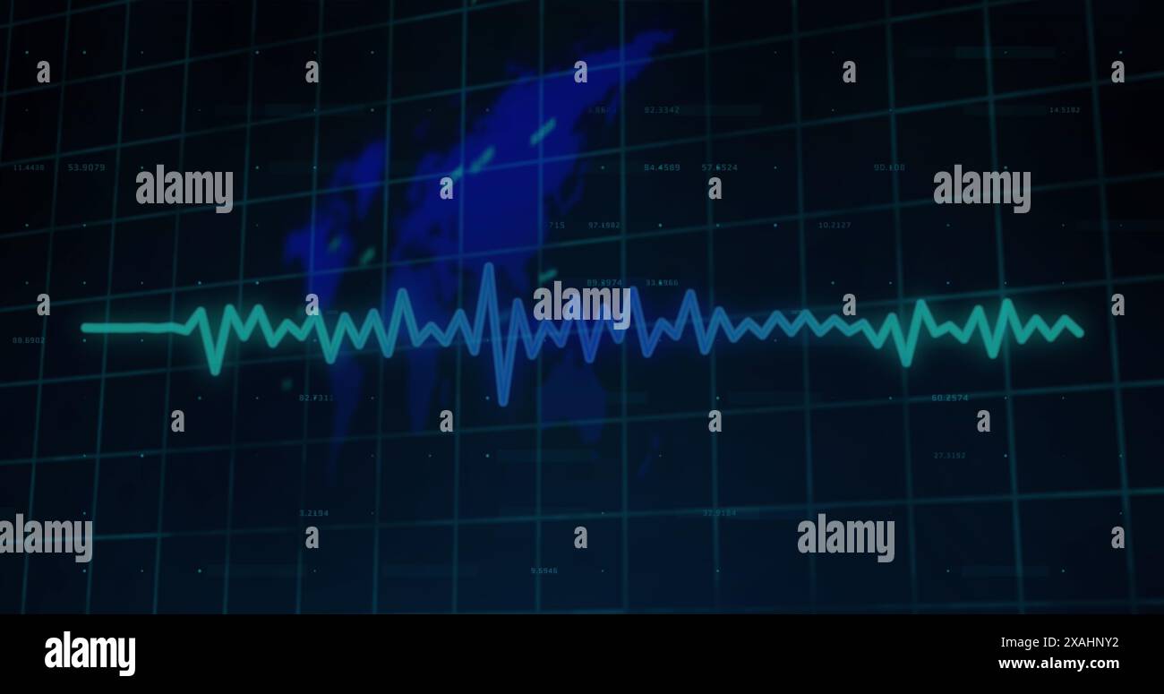 Image of 6g text banner over data processing and microprocessor connections against world map, copy Stock Photo