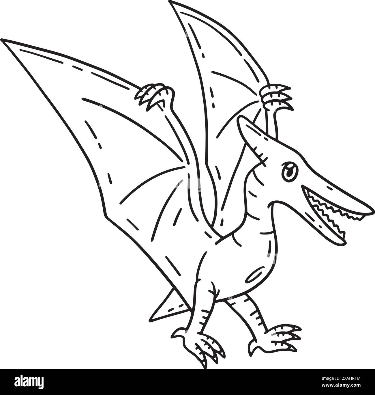 Pteranodon Dinosaur Isolated Coloring Page  Stock Vector