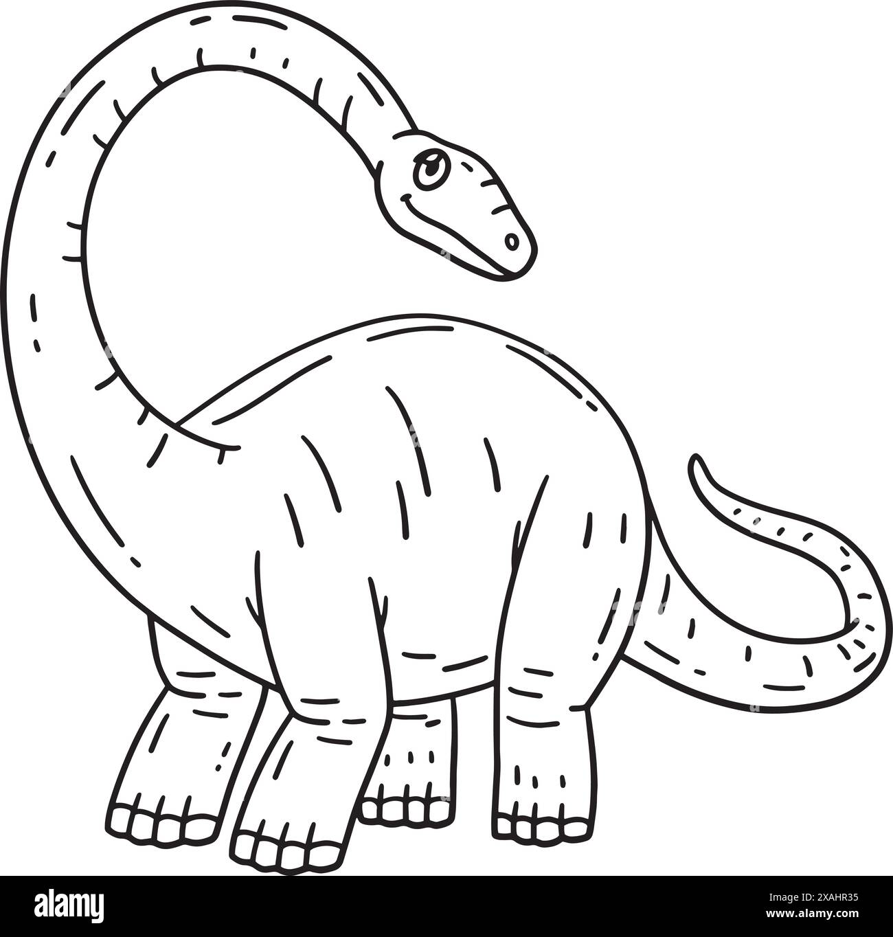 Brontosaurus Dinosaur Isolated Coloring Page Stock Vector Image & Art ...