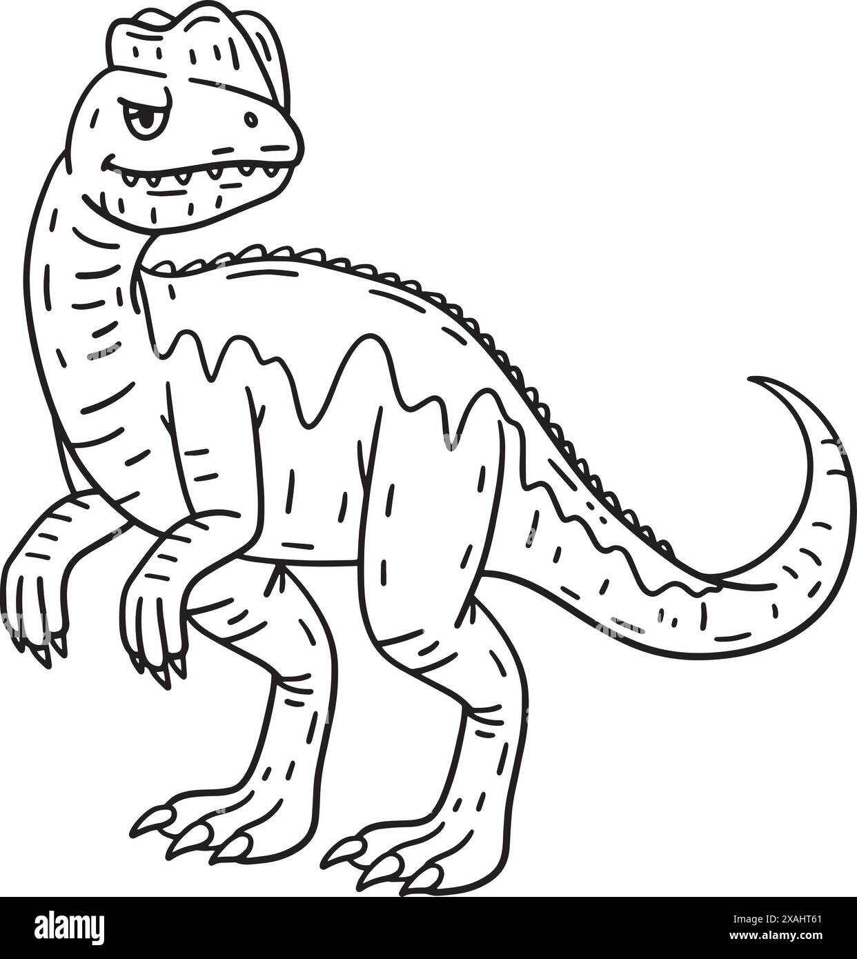Dilophosaurus Dinosaur Isolated Coloring Page  Stock Vector