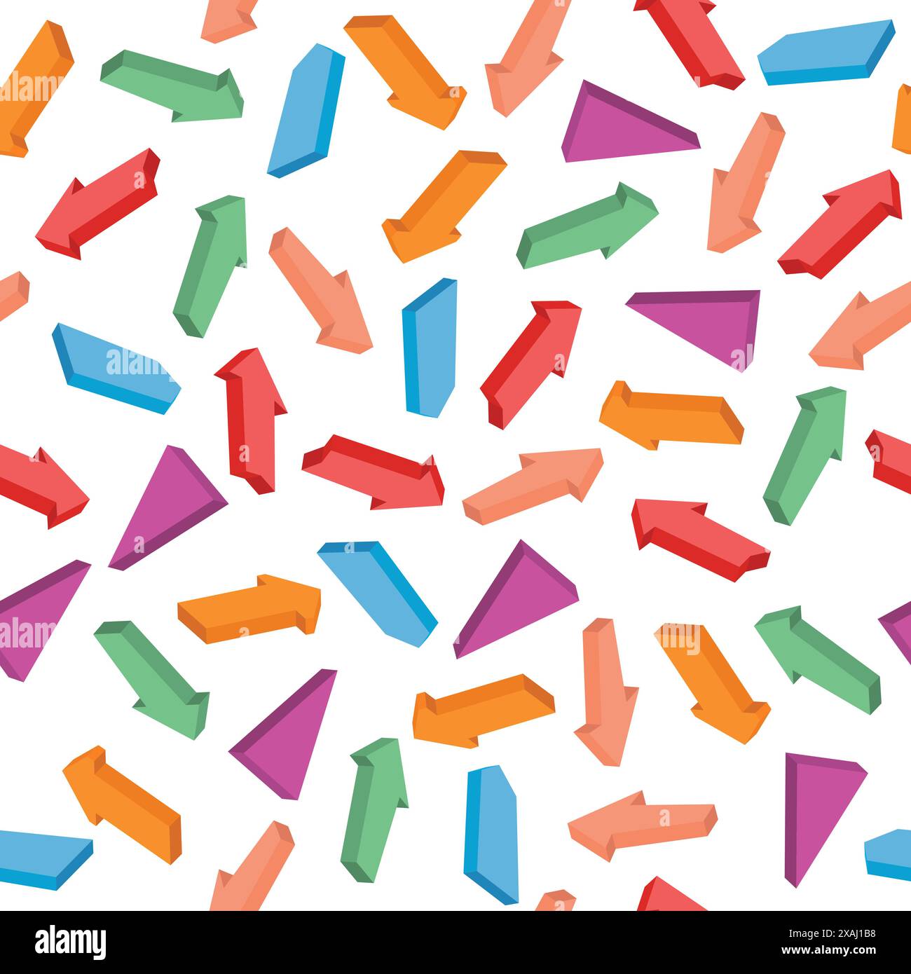 Seamless pattern with colorful isometric arrows. Vector illustration Stock Vector