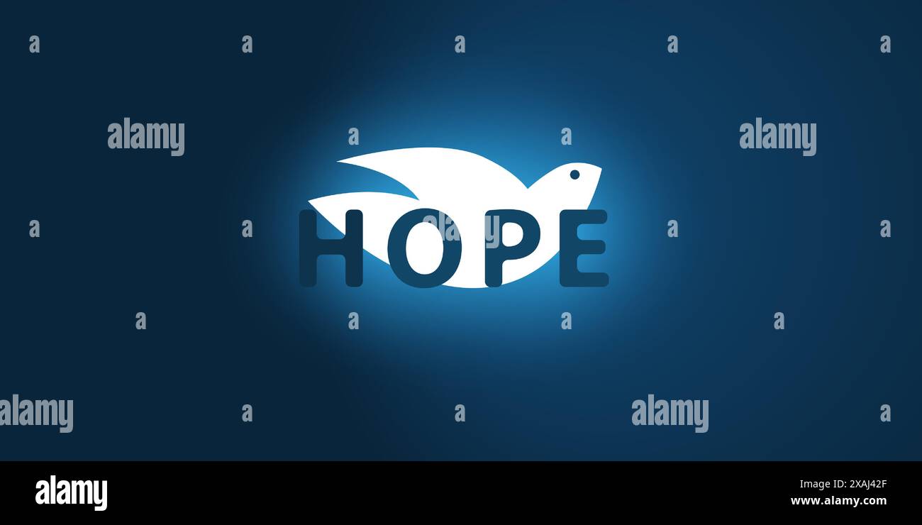 Hope - Lettering with Peace Pigeon - Vector Design Concept Stock Vector ...