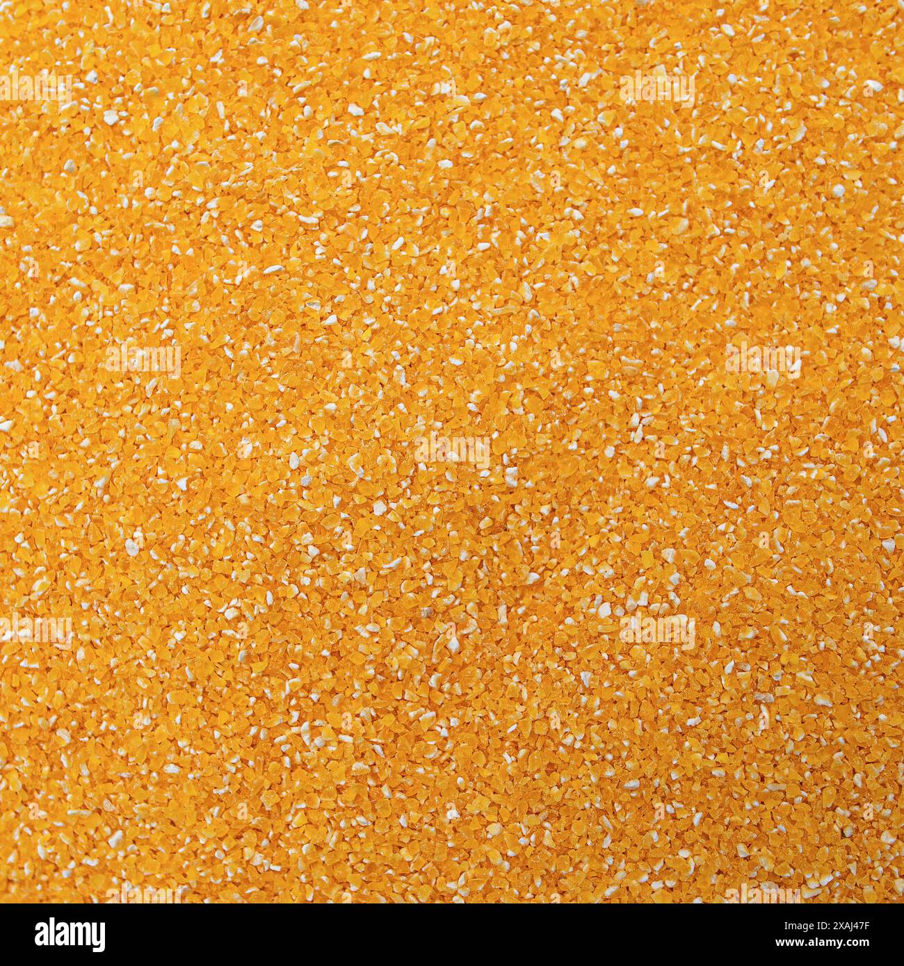 Bright yellow corn grits, closeup Stock Photo