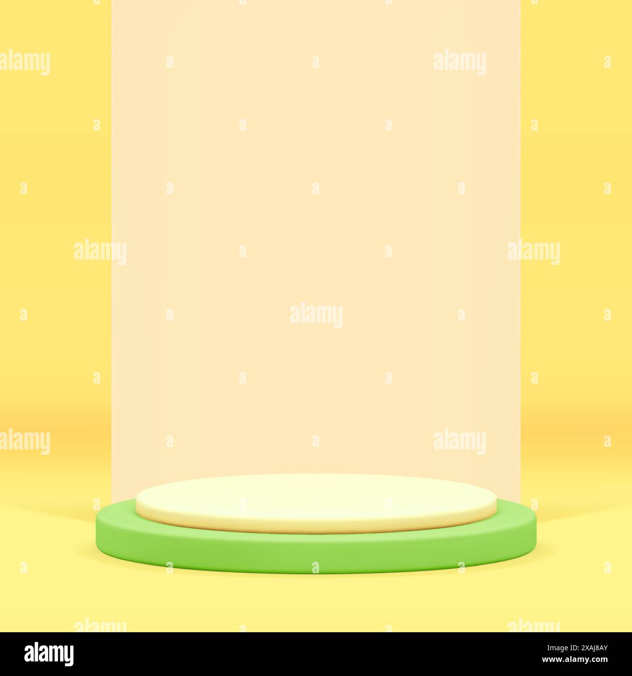 Yellow Commercial 3d cylinder podium pedestal summer display for product show realistic ...