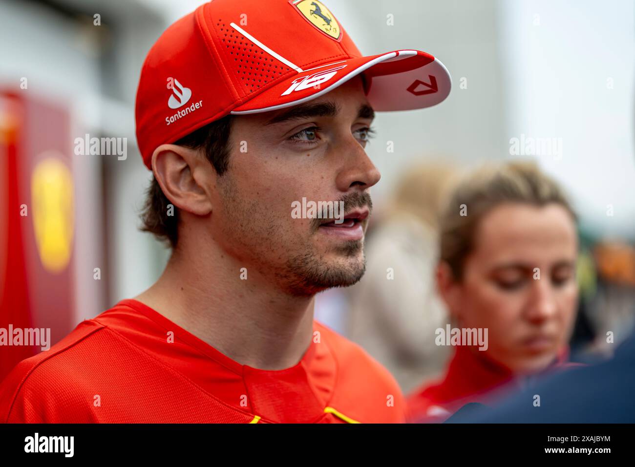 Montreal, Canada, June 06, Charles Leclerc, from Monaco competes for Ferrari. The build up, round 09 of the 2024 Formula 1 championship. Credit: Michael Potts/Alamy Live News Stock Photo