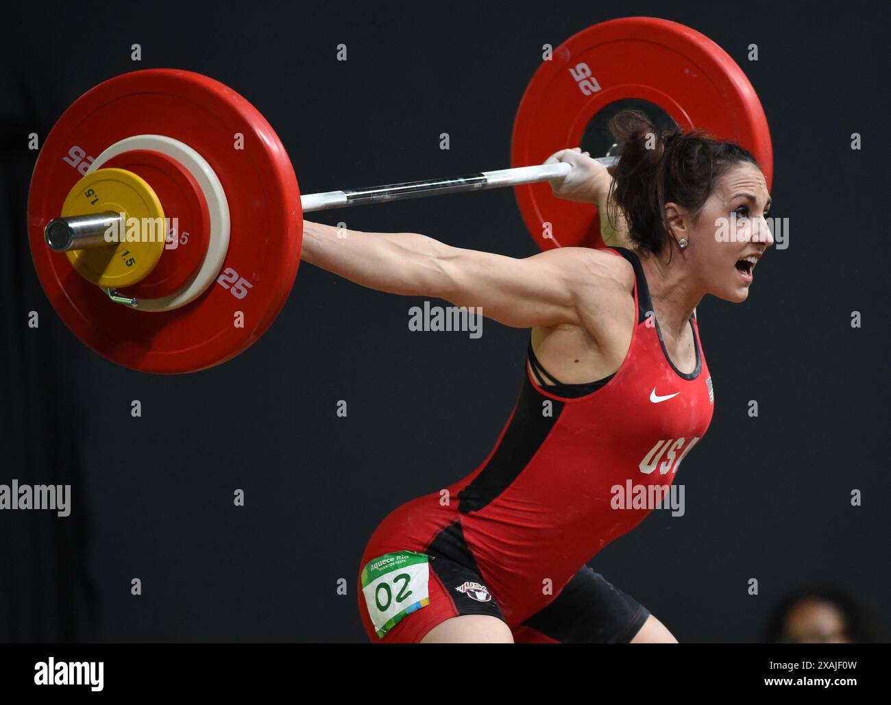 Rio de Janeiro-Brazil, June 30, 2016, weightlifting during the Olympic games Stock Photo