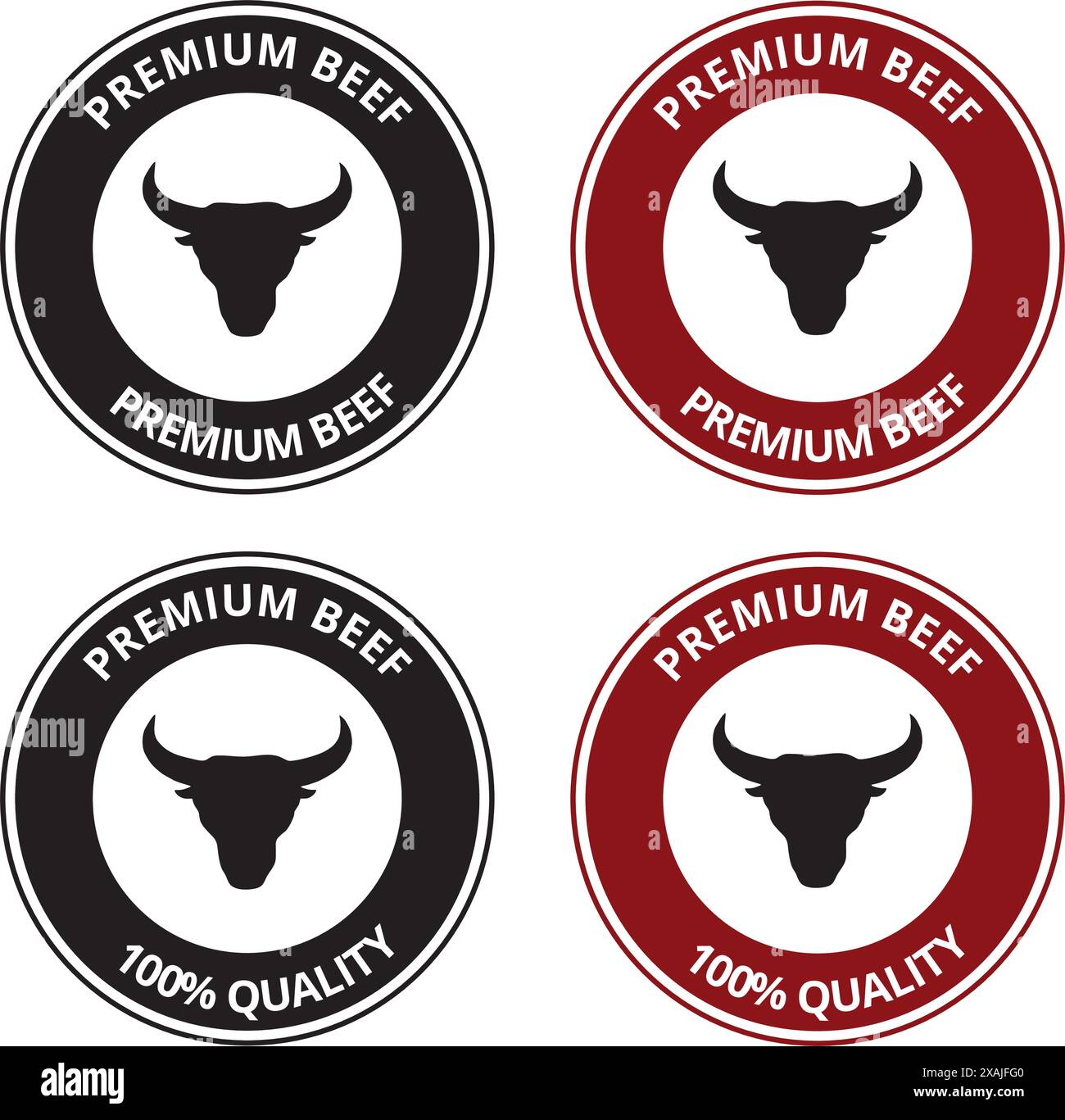 Premium cow beef quality seal on a white background Stock Vector Image ...