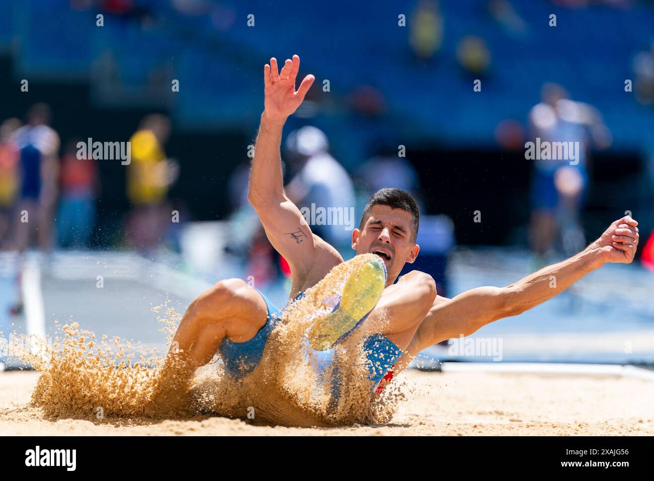 ROME, ITALY JUNE 7 Lazar Anic of Serbia competes in the Long Jump