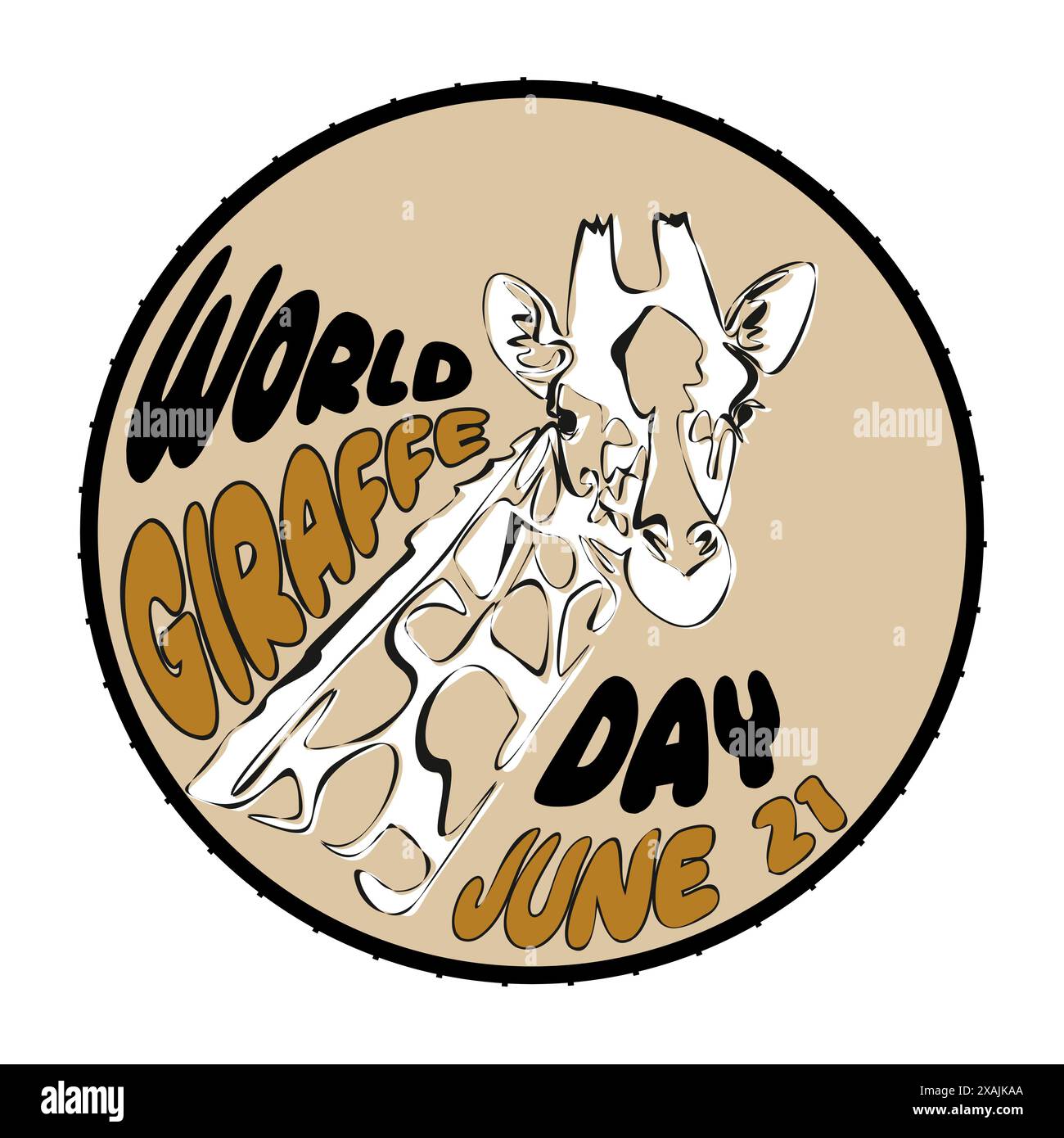 World Giraffe Day. June 21. Holiday Concept. Template For Background ...