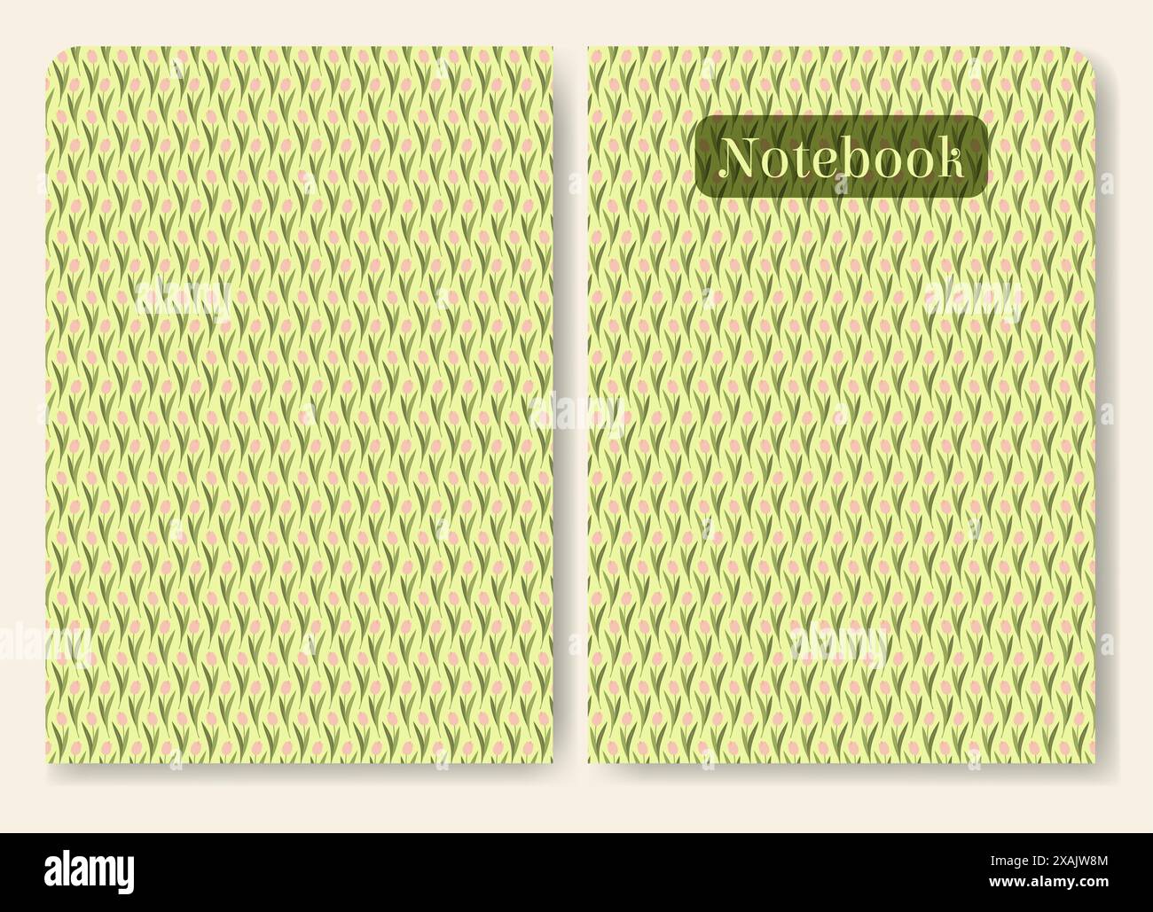Artistic notebook cover template with flourish elements. Aesthetic worksheet with colorful spring pattern. Vector template school timetable for studen Stock Vector