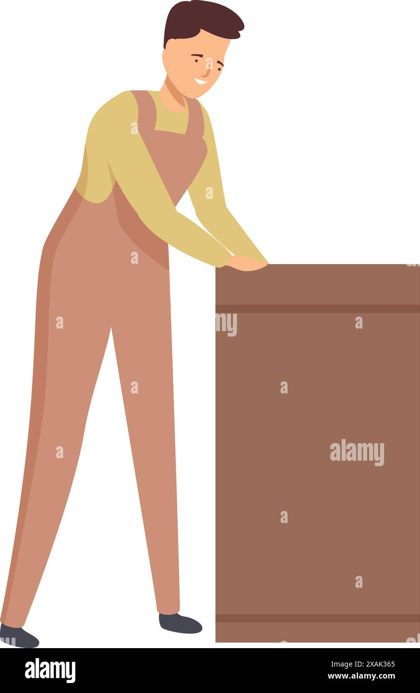 Warehouse worker carrying cardboard boxes Stock Vector Images - Alamy