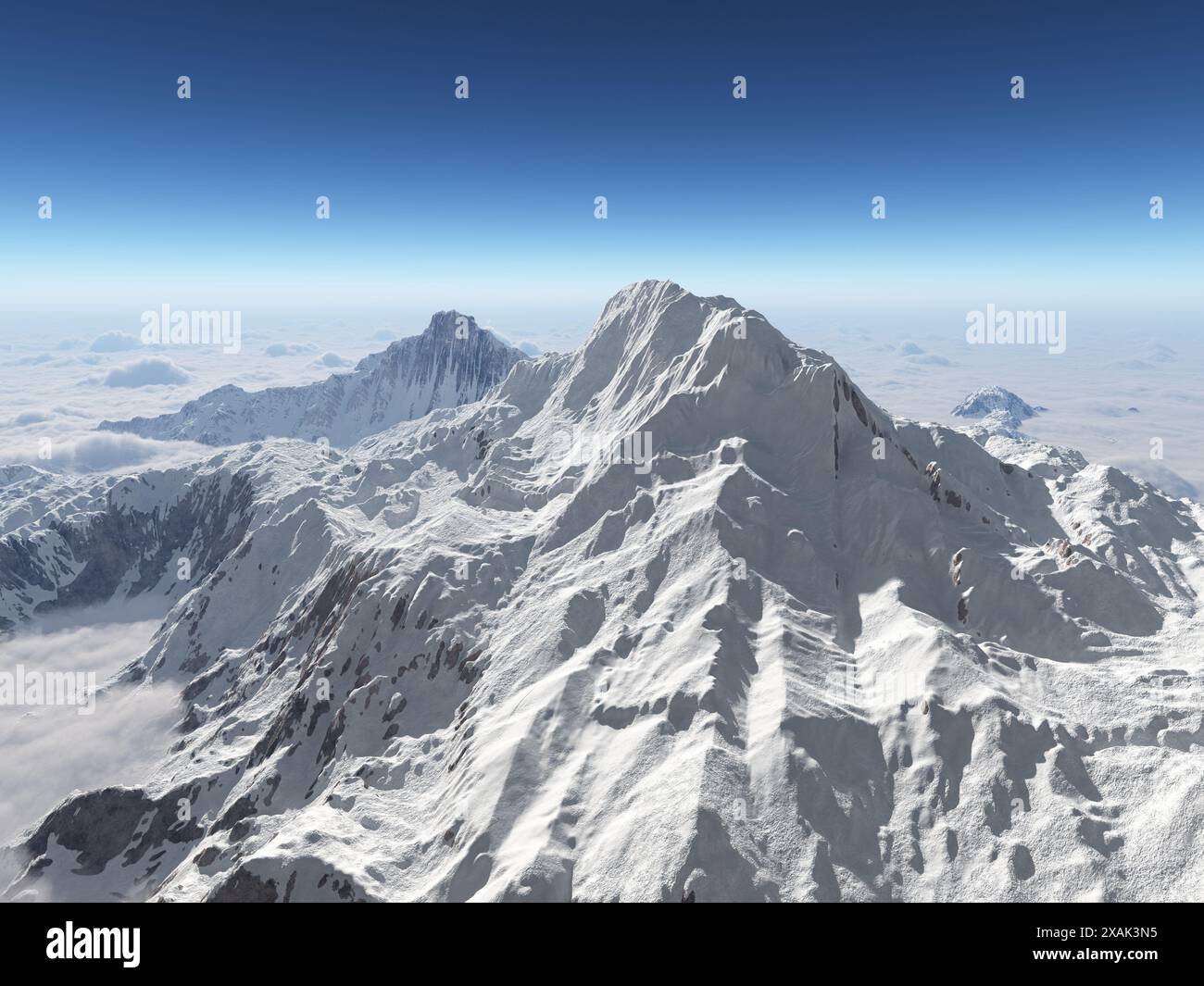 Mountain panorama with snowcapped mountains Stock Photo