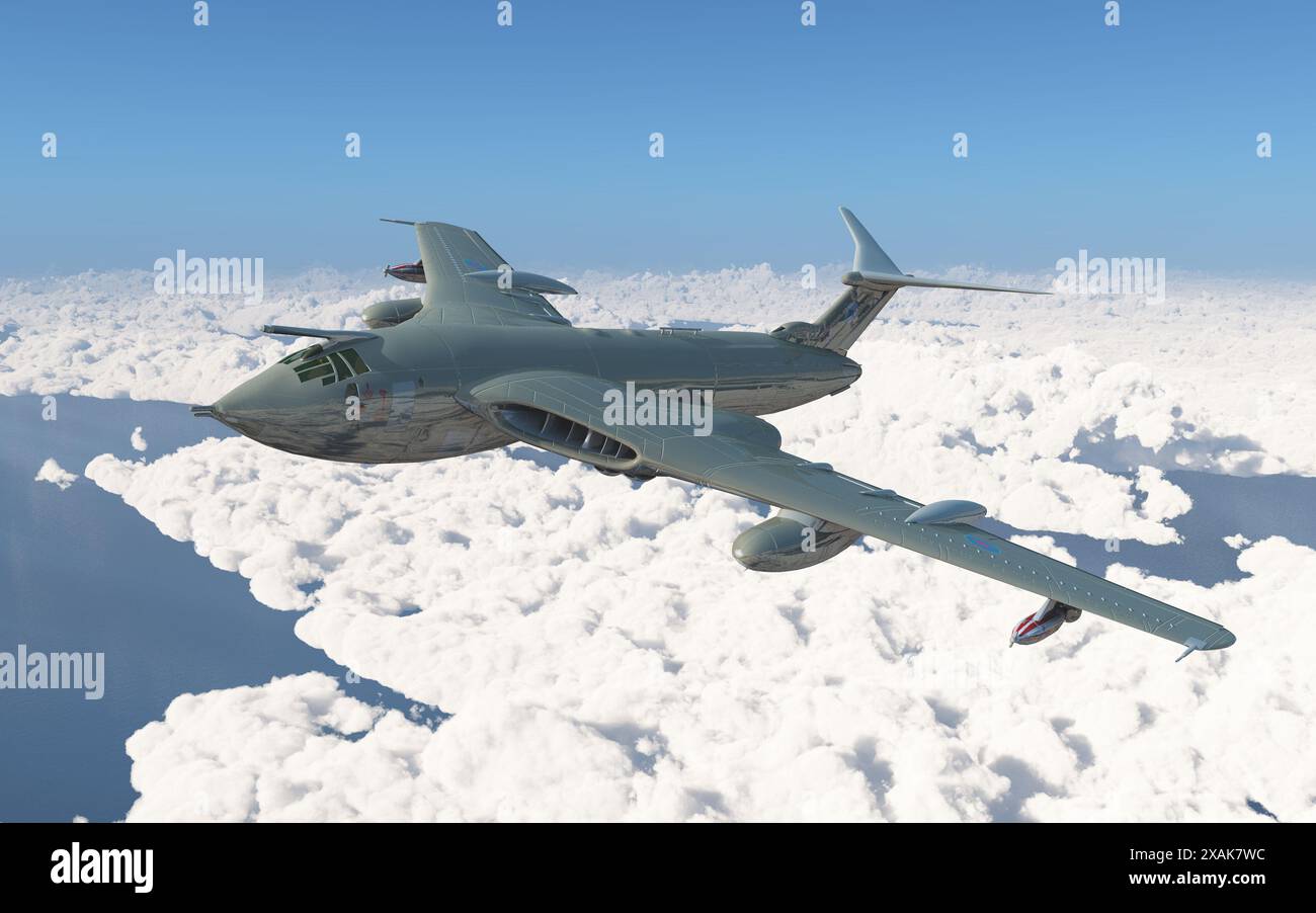 British inflight refueling tanker over the clouds Stock Photo