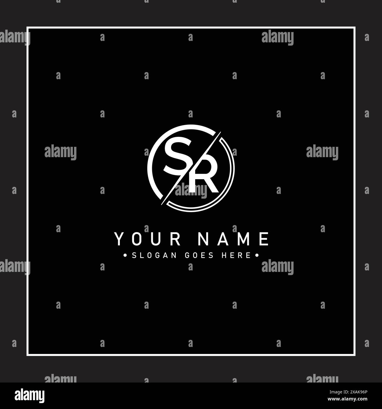 Creative Logo for Initials SR in Monogram Style - Vector Template for ...