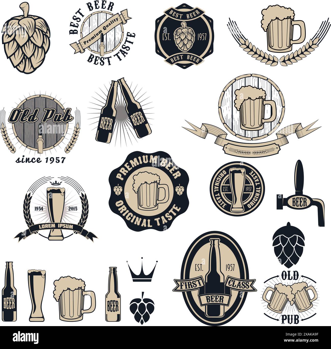 Bottled beer labels Stock Vector Images - Alamy