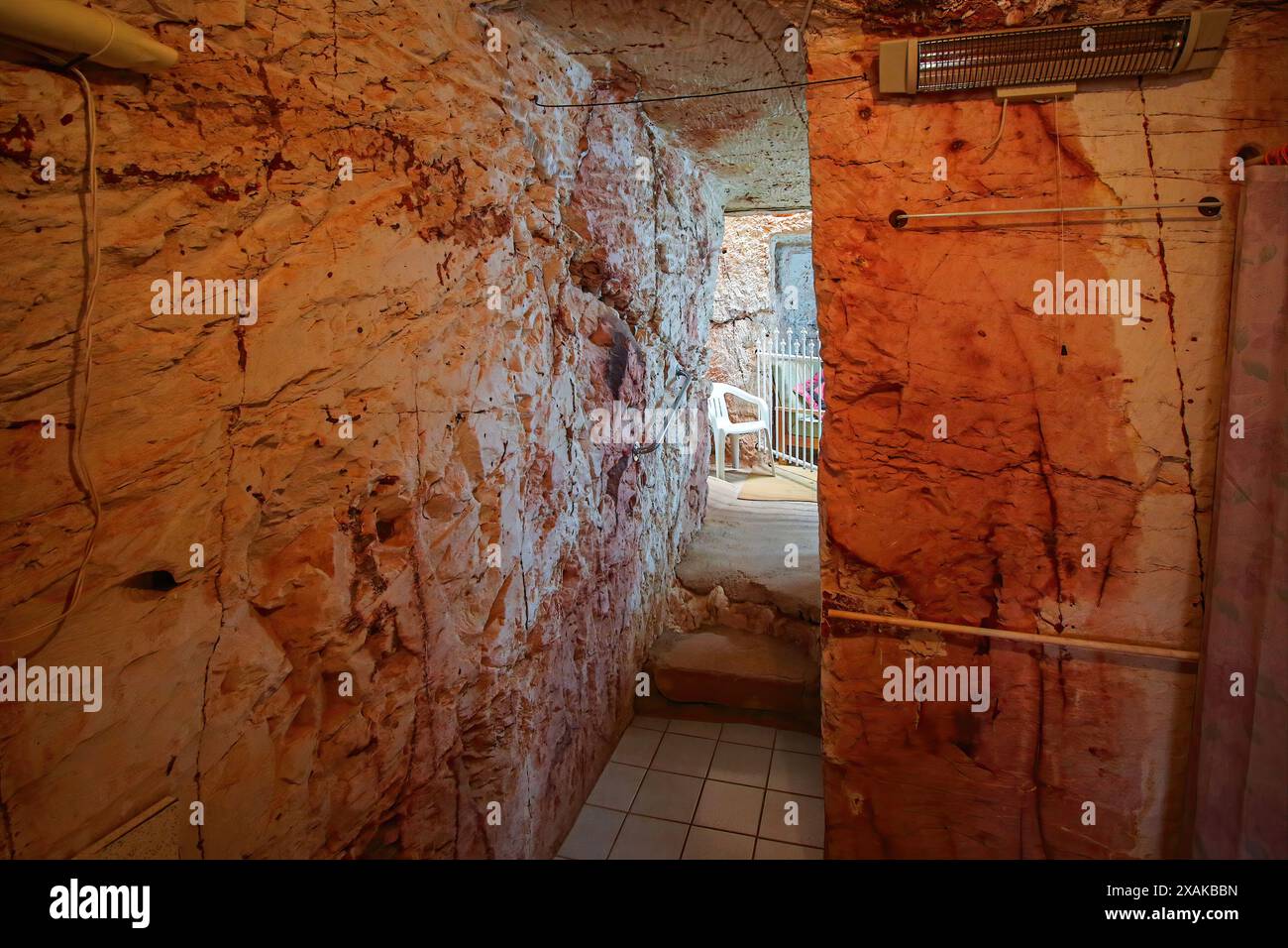 Underground house (dugout) in the Old Timers Mine in Coober Pedy, South Australia Stock Photo