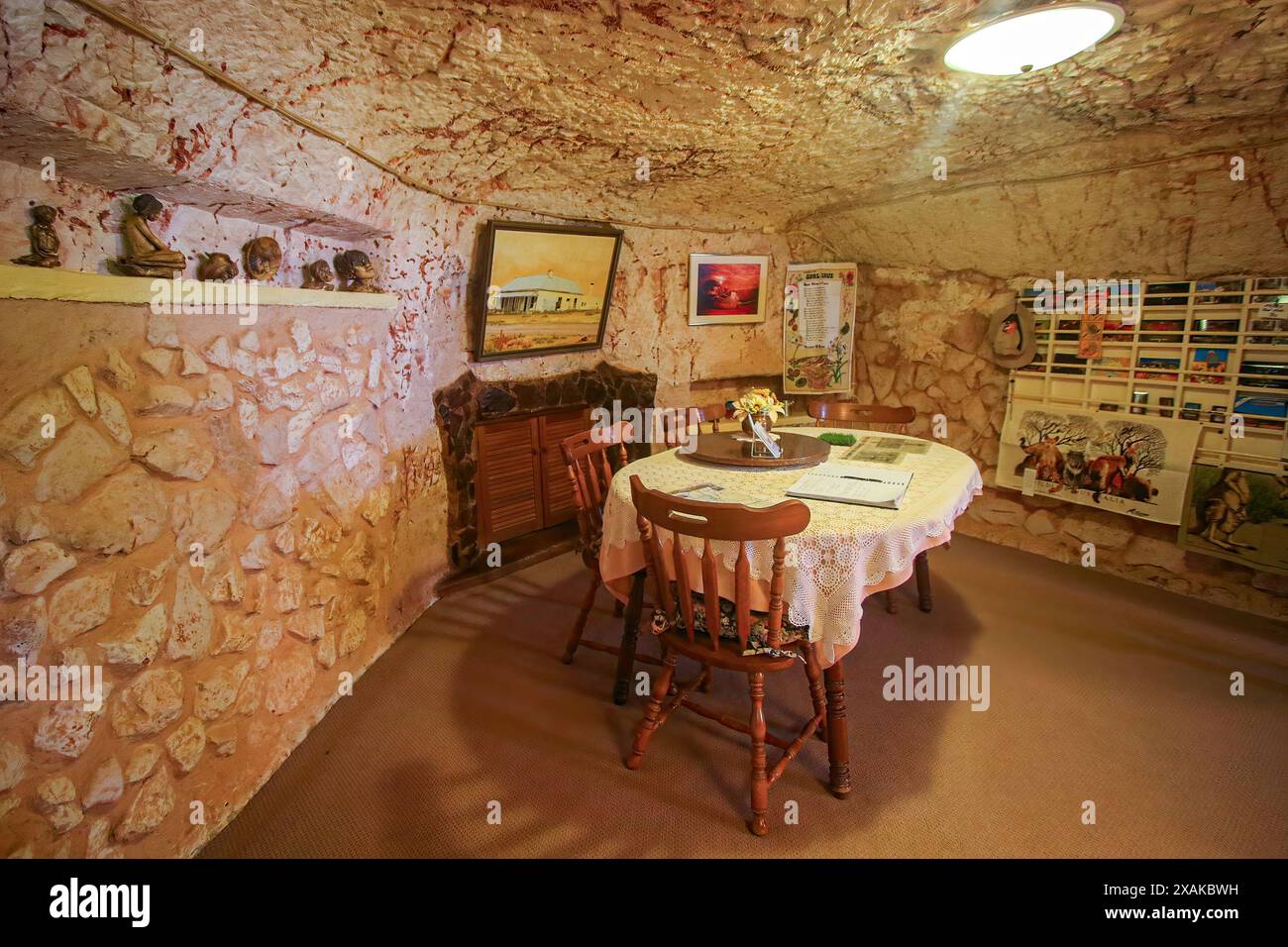 Dining room of Faye's Underground House, a popular tourist attraction