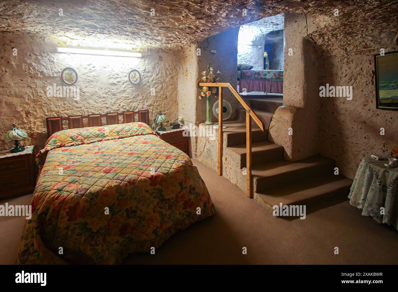 Bedroom of Faye's Underground House, a popular tourist attraction of