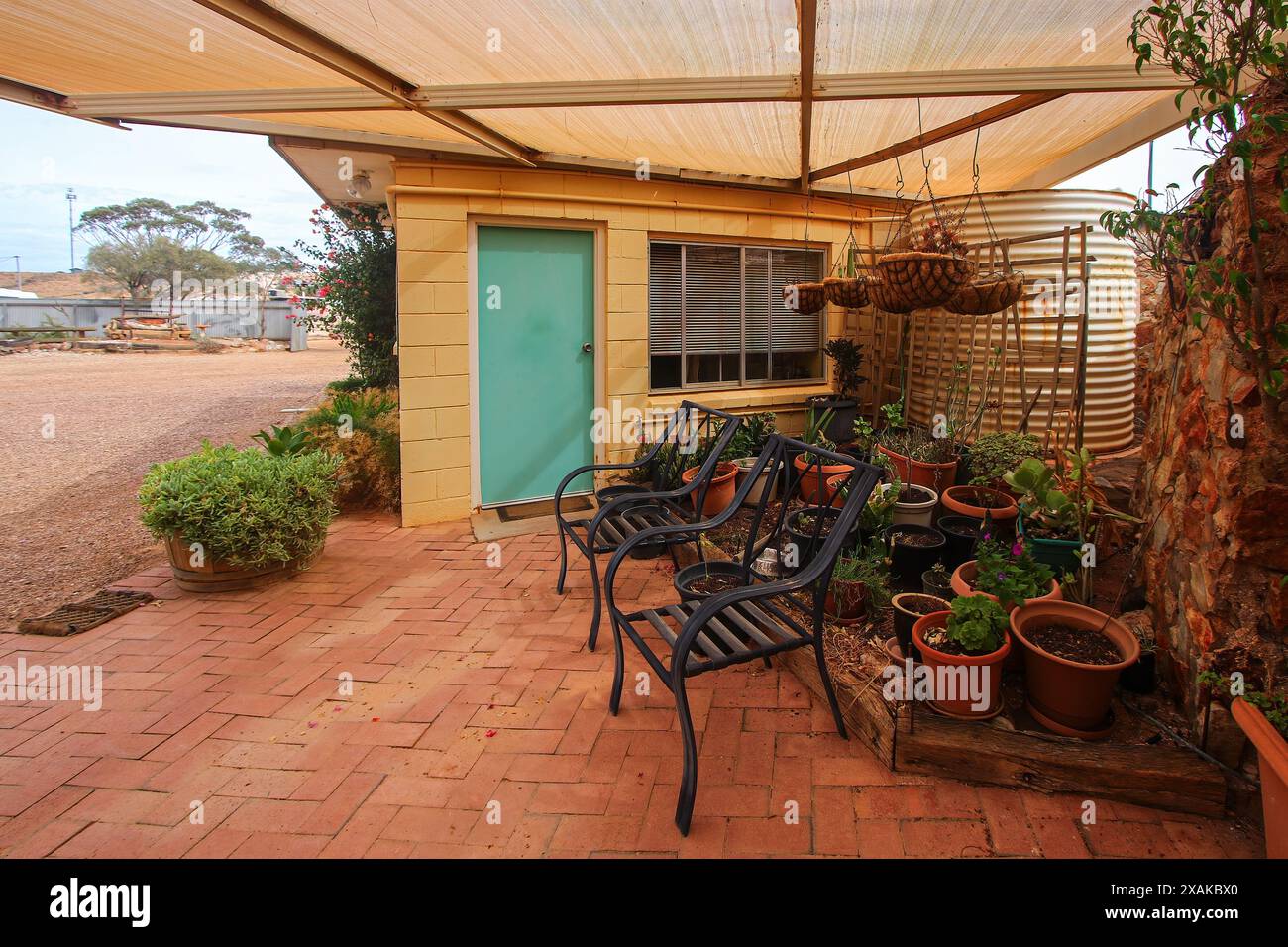 Courtyard of Faye's Underground House, a popular tourist attraction of