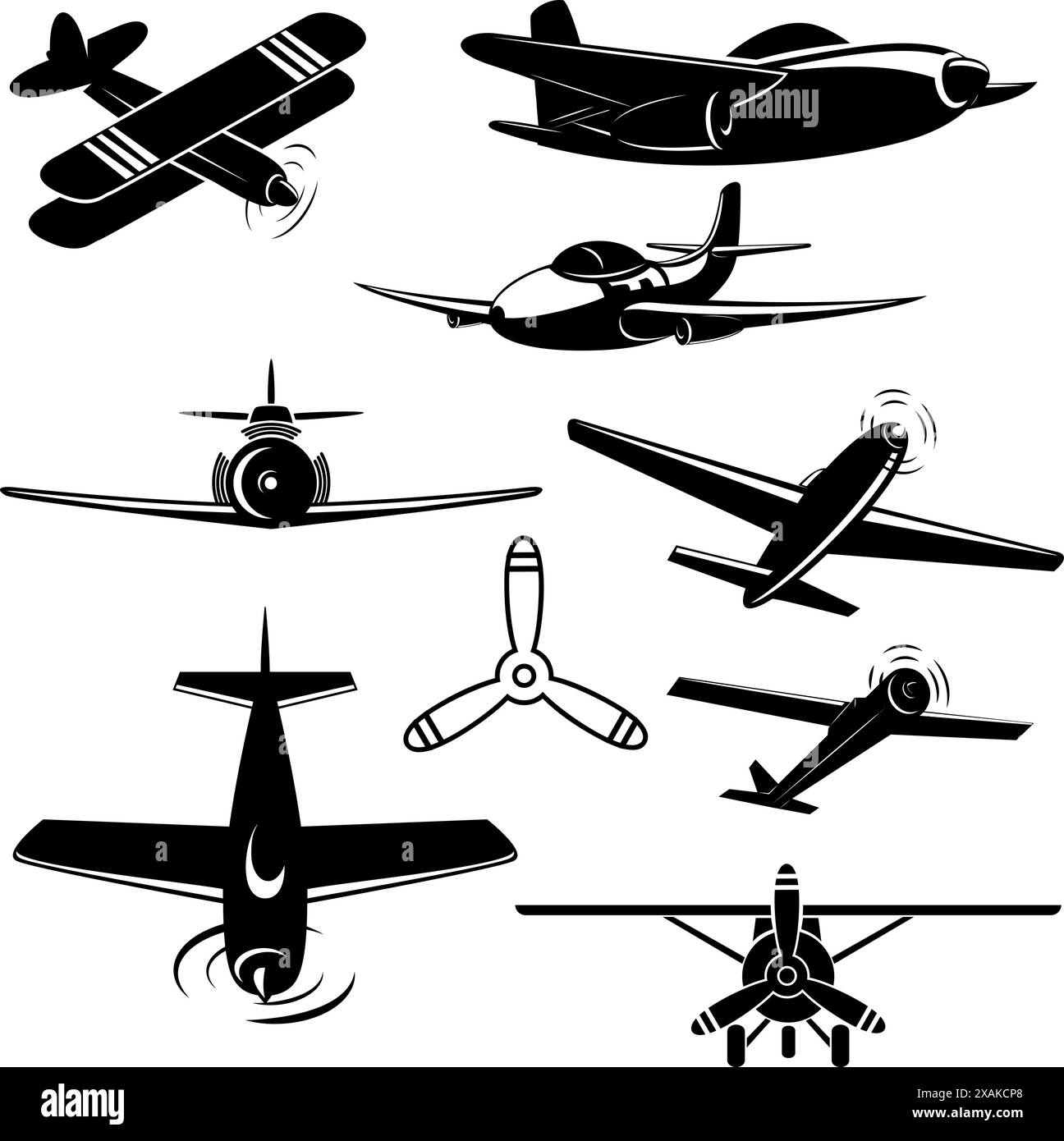 Vintage Plane Silhouette Clip Art Vector Vintage Passenger Airplane,