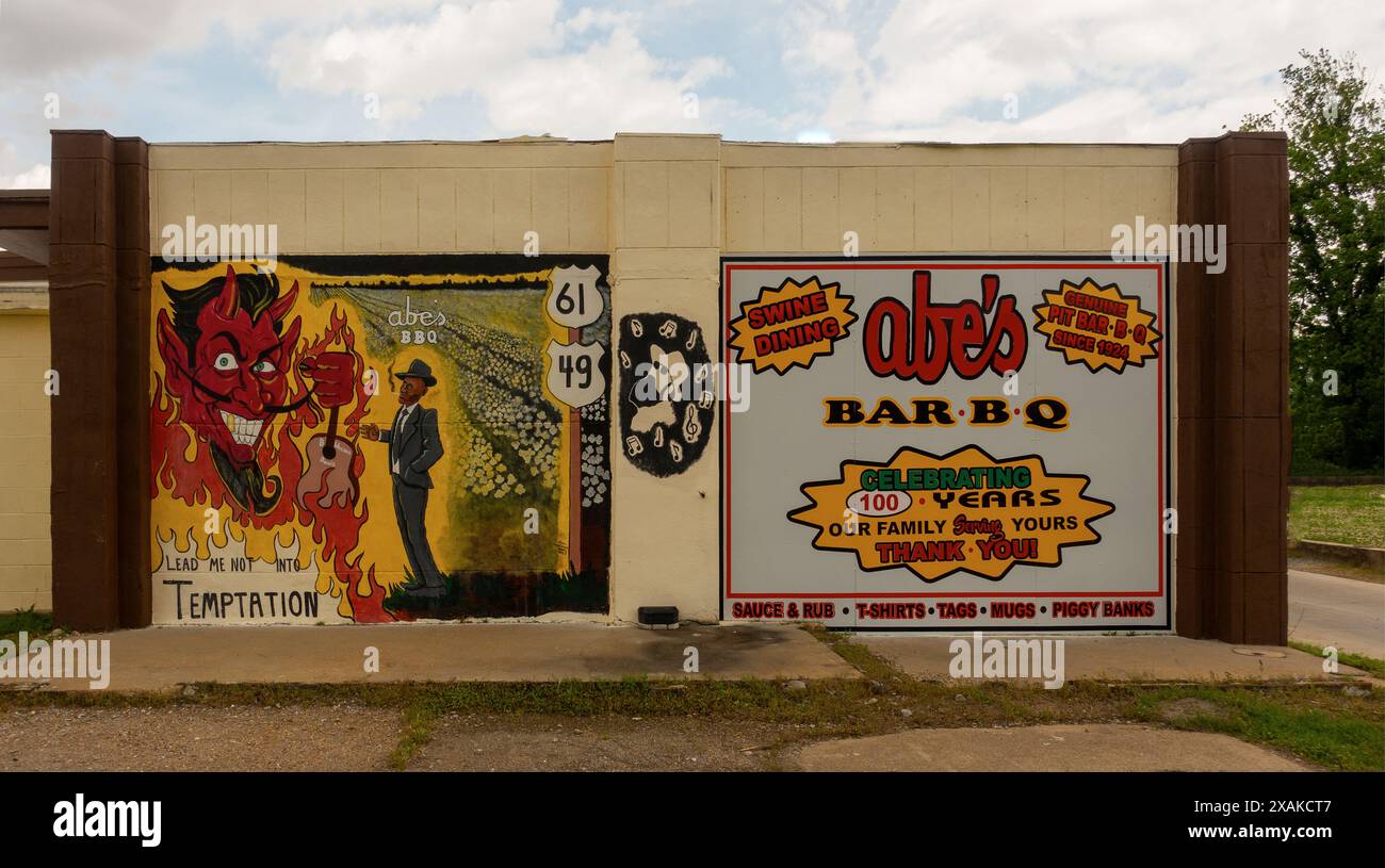 Abe's BAR-B-Q restaurant in Clarksdale Mississippi Stock Photo