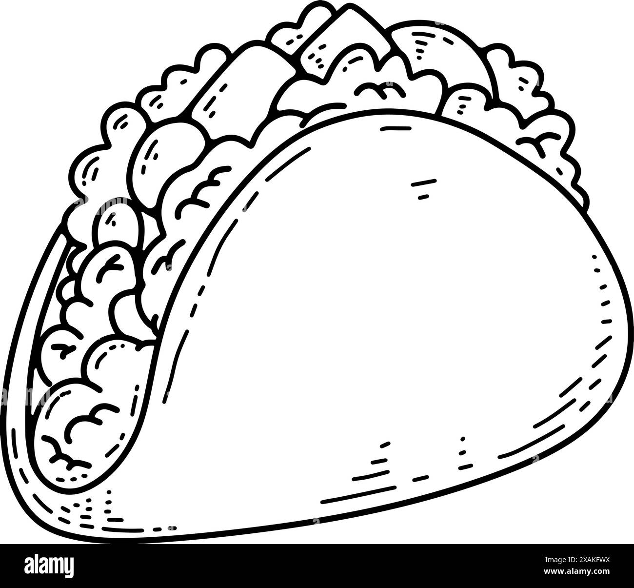 Hand drawn taco. Doodle style taco. Vector illustration Stock Vector ...