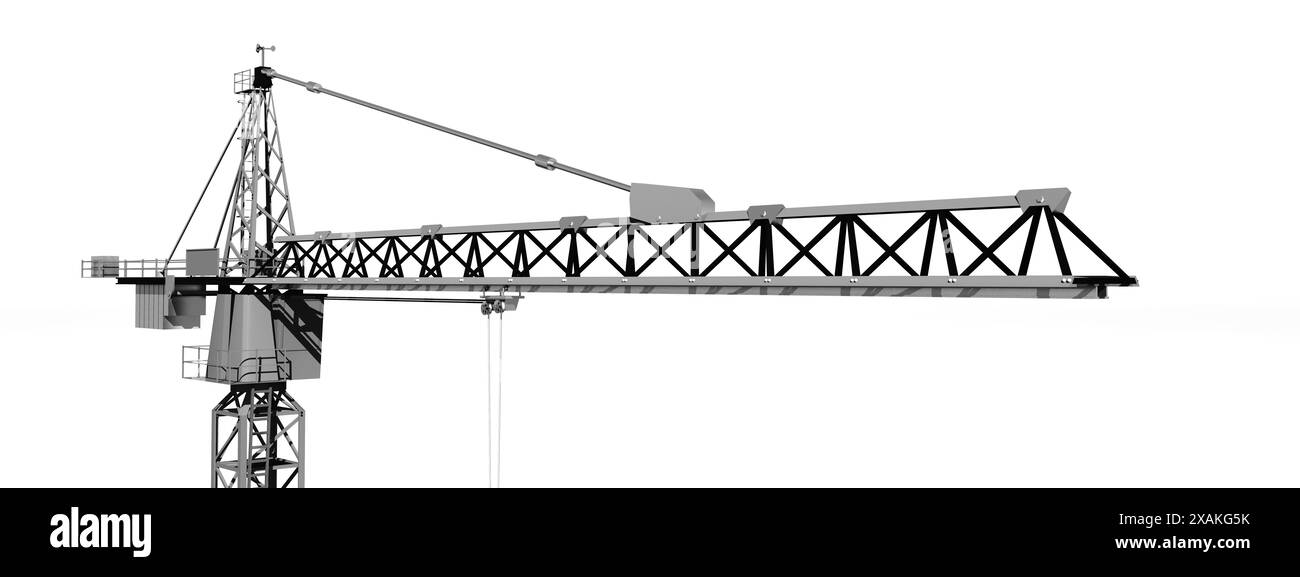 Construction crane isolated on white background Stock Photo - Alamy