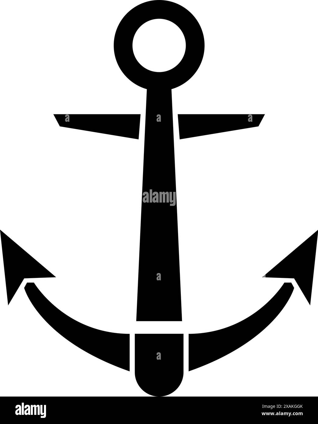 Illustration of vintage anchor isolated on white background. Nautical anchor Stock Vector
